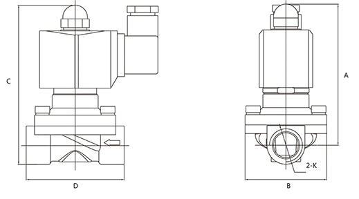 2W Series Direct Acting Normally Closed Waterproof Solenoid Valve (2W-160)